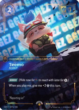 (197b/298) Teemo - Scout (GG EZ) - Riftbound Organized Play Promotional Cards Foil
