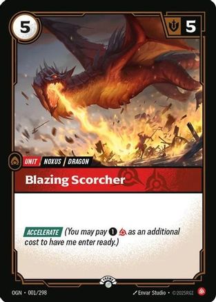(001/298) Blazing Scorcher - Riftbound Organized Play Promotional Cards Foil