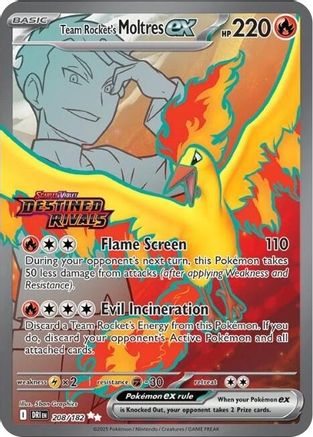 Team Rocket's Moltres ex (Destined Rivals Stamp) (208/182) - Miscellaneous Cards & Products Holofoil - Double Rare