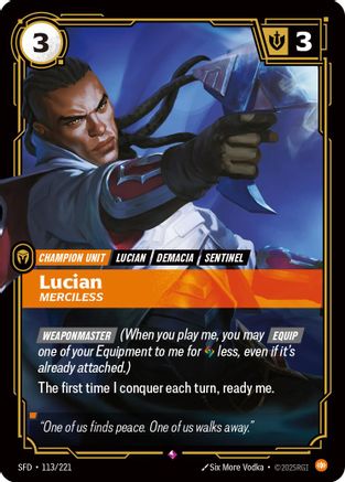 (113/221) Lucian - Merciless - Spiritforged Foil