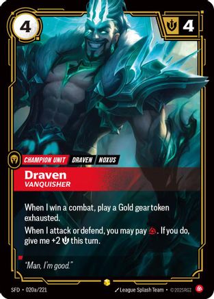 (020a/221) Draven - Vanquisher (Alternate Art) - Spiritforged Foil