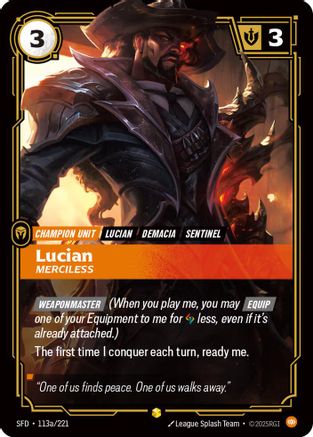 (113a/221) Lucian - Merciless (Alternate Art) - Spiritforged Foil
