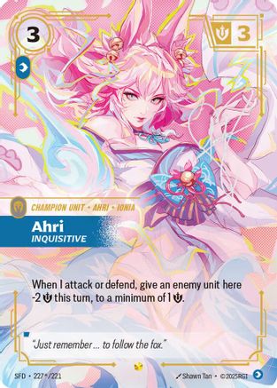 (227*/221) Ahri - Inquisitive (Signature) - Spiritforged Foil