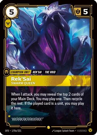 (170a/221) Rek'Sai - Swarm Queen (Alternate Art) - Spiritforged Foil
