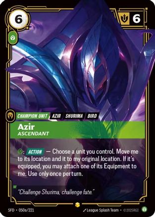 (050a/221) Azir - Ascendant (Alternate Art) - Spiritforged Foil