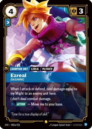 (082a/221) Ezreal - Dashing (Alternate Art) - Spiritforged Foil