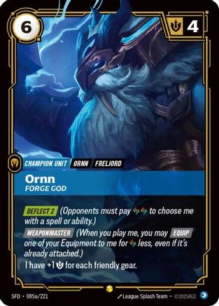 (085a/221) Ornn - Forge God (Alternate Art) - Spiritforged Foil