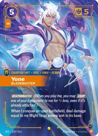 (233*/221) Yone - Blademaster (Signature) - Spiritforged Foil