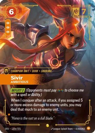 (120a/221) Sivir - Ambitious (Alternate Art) - Spiritforged Foil