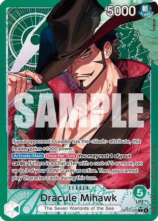 (OP14-020) Dracule Mihawk - OP14-020 (Alternate Art) - The Azure Sea's Seven - Foil