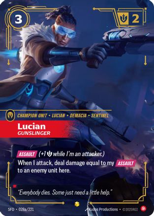 (028a/221) Lucian - Gunslinger (Alternate Art) - Spiritforged Foil