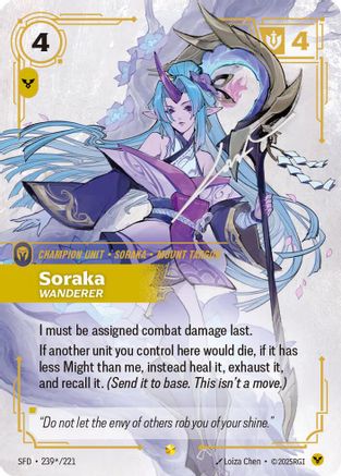 (239*/221) Soraka - Wanderer (Signature) - Spiritforged Foil