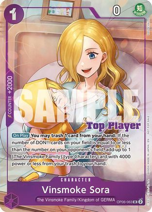 (OP06-063) Vinsmoke Sora (CS 25-26 Top Player Pack Vol. 2) - One Piece Promotion Cards Foil