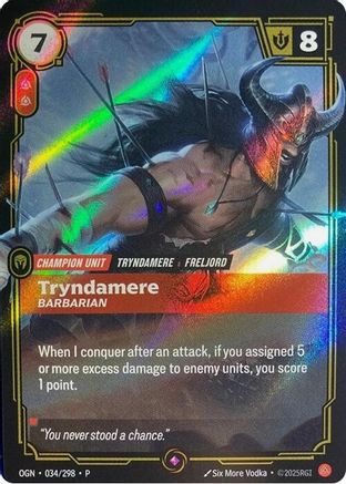 (034/298) Tryndamere - Barbarian - Riftbound Organized Play Promotional Cards Foil
