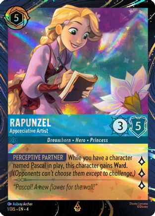 (001)  Rapunzel - Appreciative Artist - Disney Lorcana Promo Cards  Holofoil