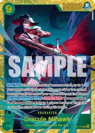 (OP14-119) Dracule Mihawk - OP14-119 - The Azure Sea's Seven - Foil