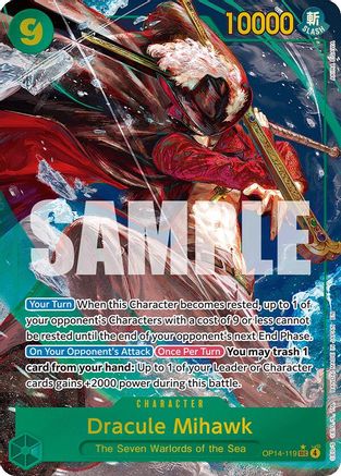 (OP14-119) Dracule Mihawk - OP14-119 (Alternate Art) - The Azure Sea's Seven - Foil