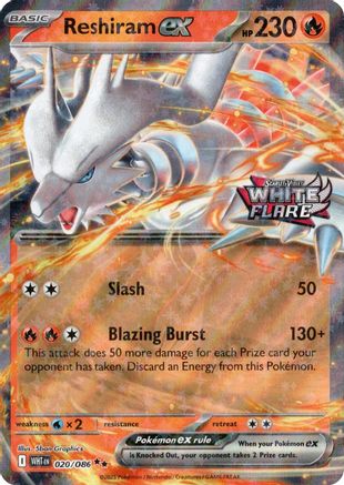 Reshiram ex (White Flare Stamped) (20) - Miscellaneous Cards & Products Holofoil - Double Rare