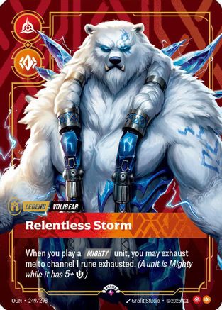 (249/298) Volibear - Relentless Storm (Metal) - Riftbound Organized Play Promotional Cards Foil