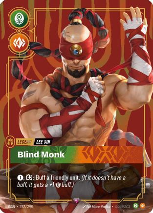 (257/298) Lee Sin - Blind Monk (Metal) - Riftbound Organized Play Promotional Cards Foil