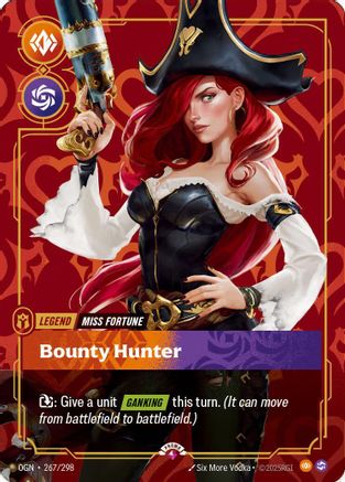(267/298) Miss Fortune - Bounty Hunter (Metal) - Riftbound Organized Play Promotional Cards Foil