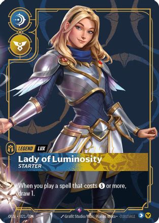 (021/024) Lux - Lady of Luminosity (Metal) - Riftbound Organized Play Promotional Cards Foil