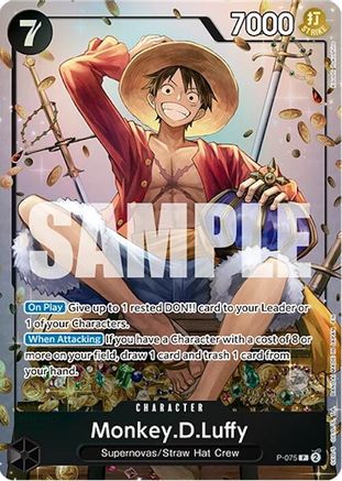 (P-075) Monkey.D.Luffy (Tin Pack Set Vol. 2) - One Piece Promotion Cards Foil