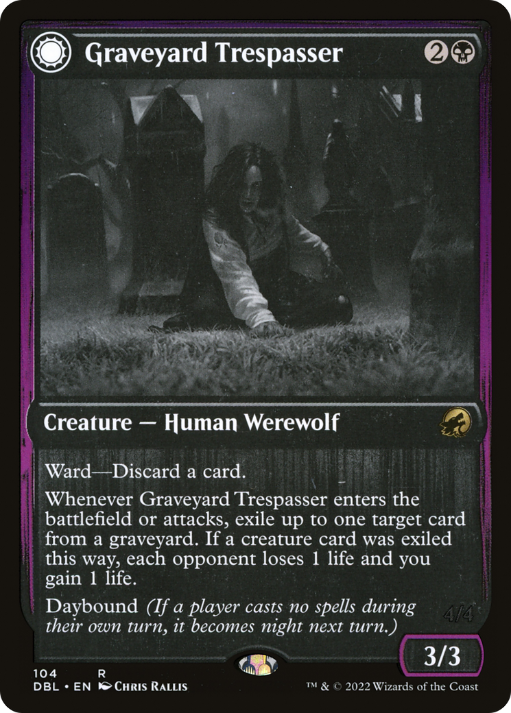 Graveyard Trespasser // Graveyard Glutton (DBL-104) - Innistrad: Double Feature: (Double Faced Transform)