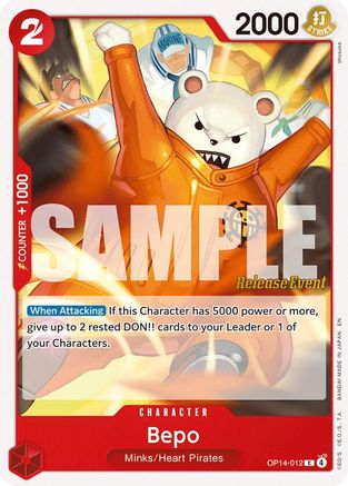 (OP14-012) Bepo - The Azure Sea's Seven Release Event Cards - Normal