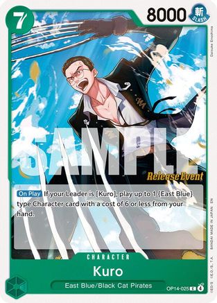 (OP14-025) Kuro - The Azure Sea's Seven Release Event Cards - Normal