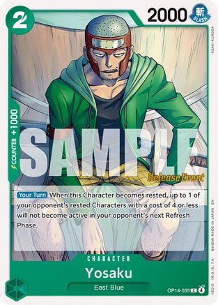 (OP14-035) Yosaku - The Azure Sea's Seven Release Event Cards - Normal