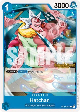 (OP14-051) Hatchan - The Azure Sea's Seven Release Event Cards - Normal