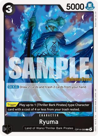 (OP14-089) Ryuma - The Azure Sea's Seven Release Event Cards - Normal