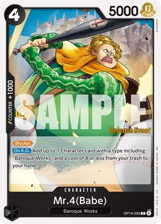 (OP14-093) Mr.4(Babe) - The Azure Sea's Seven Release Event Cards - Normal