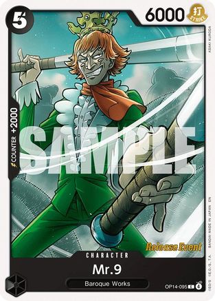 (OP14-095) Mr.9 - The Azure Sea's Seven Release Event Cards - Normal