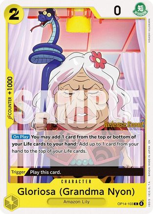 (OP14-103) Gloriosa (Grandma Nyon) - The Azure Sea's Seven Release Event Cards - Normal