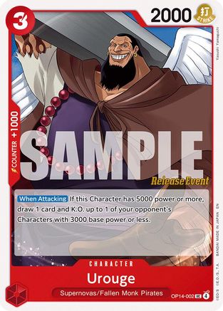 (OP14-002) Urouge - The Azure Sea's Seven Release Event Cards - Normal