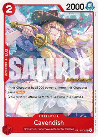 (OP14-004) Cavendish - The Azure Sea's Seven Release Event Cards - Normal