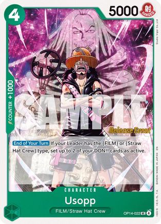(OP14-022) Usopp - The Azure Sea's Seven Release Event Cards - Normal