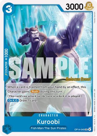 (OP14-045) Kuroobi - The Azure Sea's Seven Release Event Cards - Normal