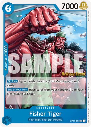 (OP14-054) Fisher Tiger - The Azure Sea's Seven Release Event Cards - Normal