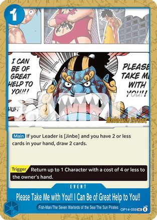 (OP14-059) Please Take Me with You!! I Can Be of Great Help to You!! - The Azure Sea's Seven Release Event Cards - Normal