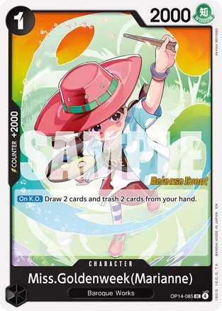 (OP14-085) Miss.Goldenweek(Marianne) - The Azure Sea's Seven Release Event Cards - Normal