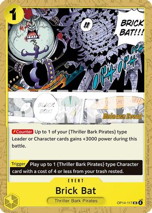 (OP14-117) Brick Bat - The Azure Sea's Seven Release Event Cards - Normal