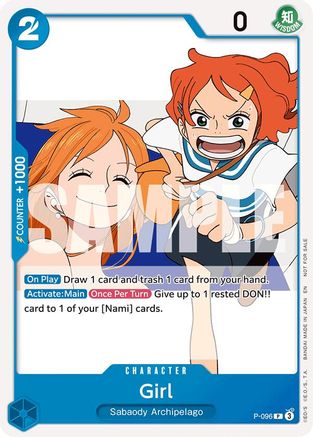 (P-096) Girl (OP14 Release Event) - One Piece Promotion Cards - Normal