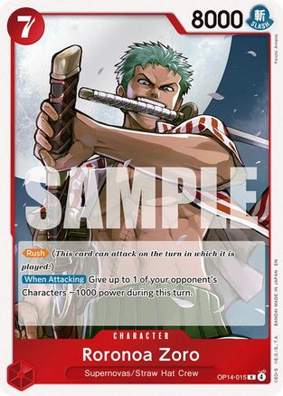 (OP14-015) Roronoa Zoro - OP14-015 - The Azure Sea's Seven - Foil
