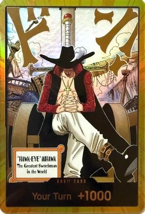DON!! Card (Dracule Mihawk) (Gold) - The Azure Sea's Seven - Foil