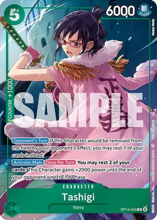 (OP14-029) Tashigi (Dash Pack) - The Azure Sea's Seven - Foil