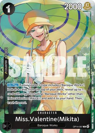 (OP14-087) Miss.Valentine(Mikita) (Dash Pack) - The Azure Sea's Seven - Foil