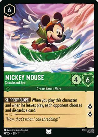 (091/204)  Mickey Mouse - Snowboard Ace - Winterspell  Normal